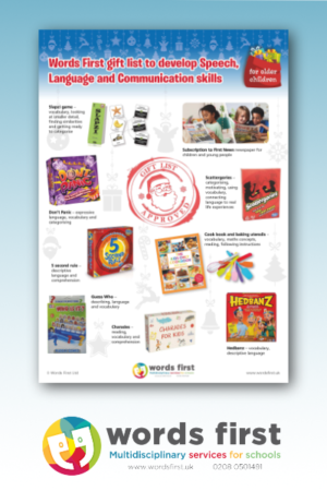 Words First Gift List to Develop Speech, Language and Communication Skills – For Older Children