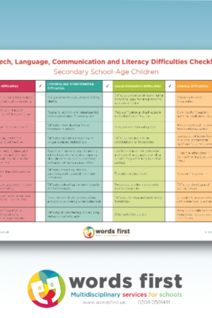 Words First Secondary SLCN Checklist